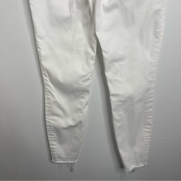 SPANX White High Rise Stretch Distressed Skinny Ankle Raw Hem Jeans Size M - Picture 10 of 16
